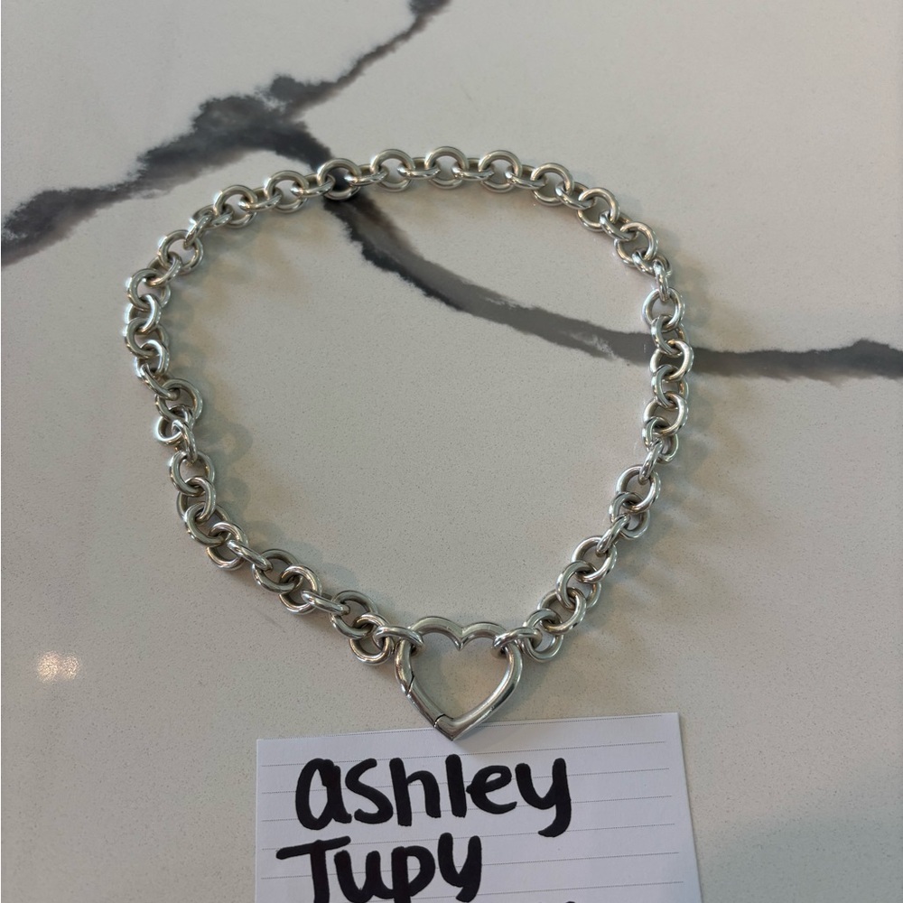 Tiffany & Co Silver Necklace with Heart Clasp